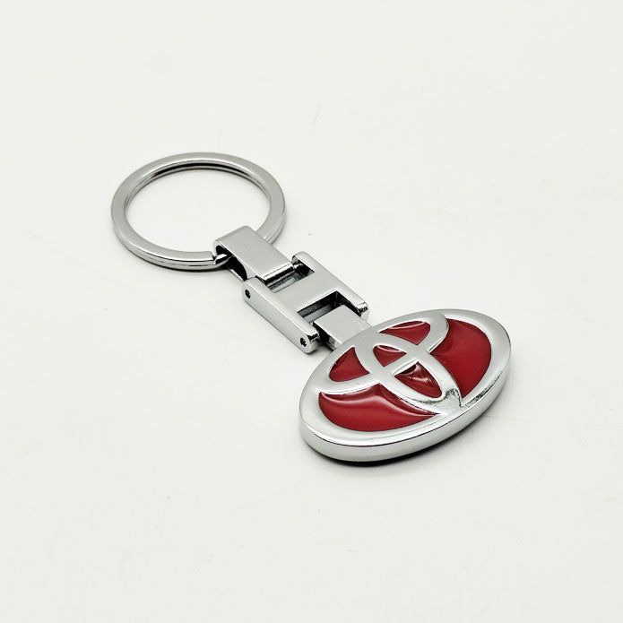 Toyota Logo Keychain Keyring Red Chrome - Red