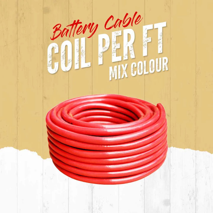 Battery Cable Coil Per Ft - Mix Colour