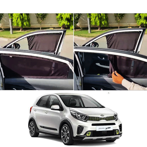 KIA Picanto Retractable Curtains Custom Fit Sunshades - Model 2019-2024