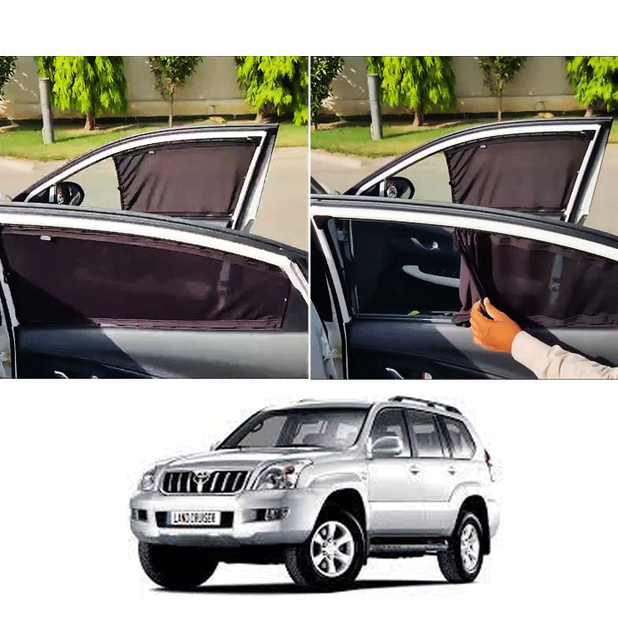 Toyota Prado Retractable Curtains Custom Fit Sunshades - Model 2002-2009