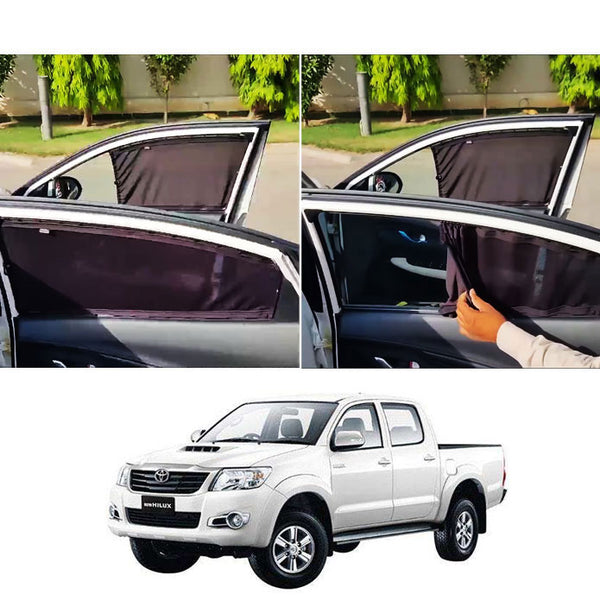 Toyota Hilux Vigo Retractable Curtains Custom Fit Sunshades- Model 2005-2016