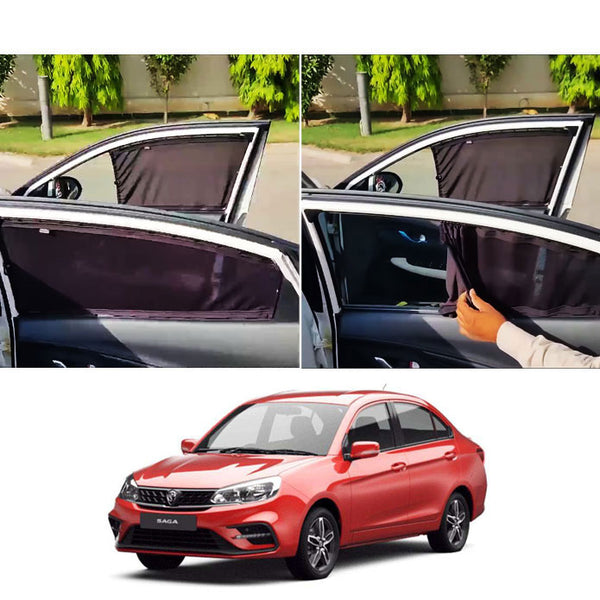 Proton Saga Retractable Curtains Custom Fit Sunshades - Model 2021-2024