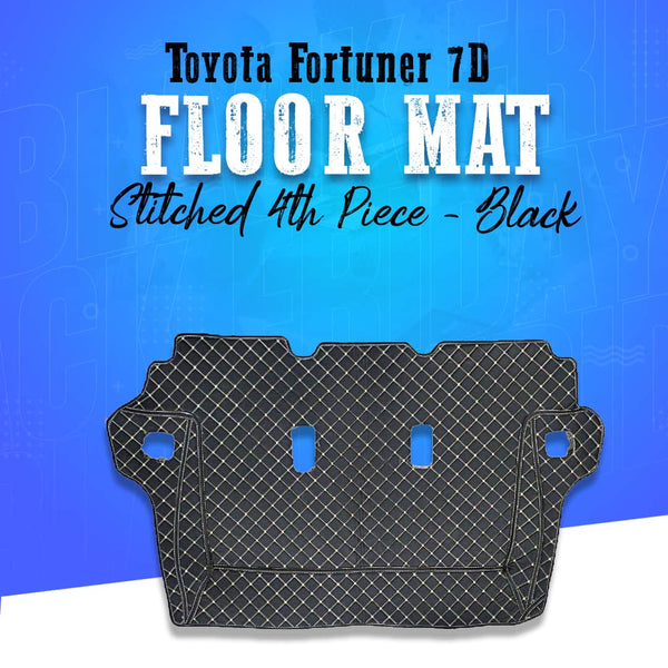 Toyota Fortuner 7D Stitched Floor Mat 4th Piece - Black -  2016-2022
