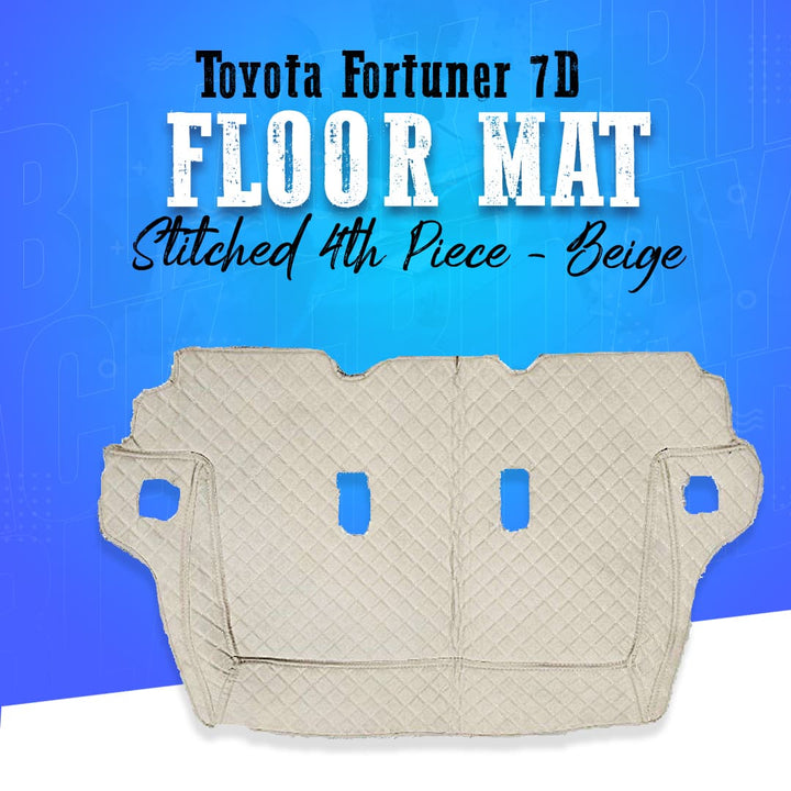 Toyota Fortuner 7D Stitched Floor Mat 4th Piece - Beige - Model 2016-2021