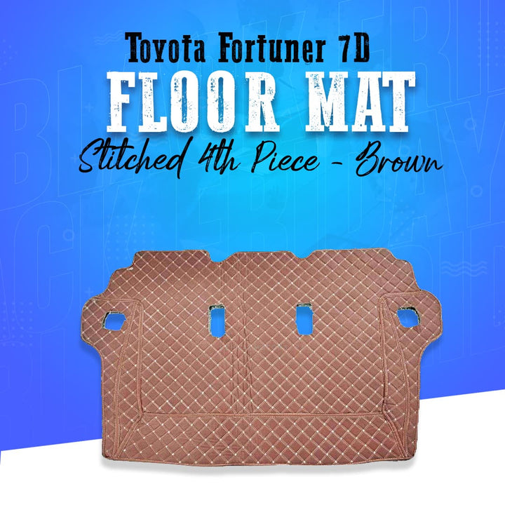 Toyota Fortuner 7D Stitched Floor Mat 4th Piece - Brown - Model 2016-2021