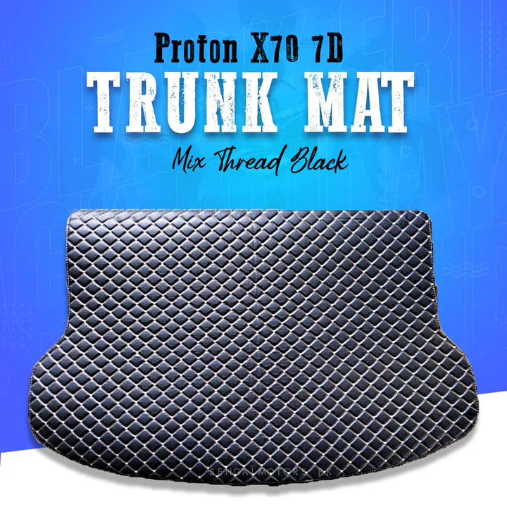 Proton X70 7D Trunk Mat Mix Thread Black - Model 2021-2024