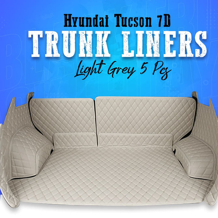 Hyundai Tucson 7D Trunk Liners Light Grey 5 Pcs - Model 2019-2024