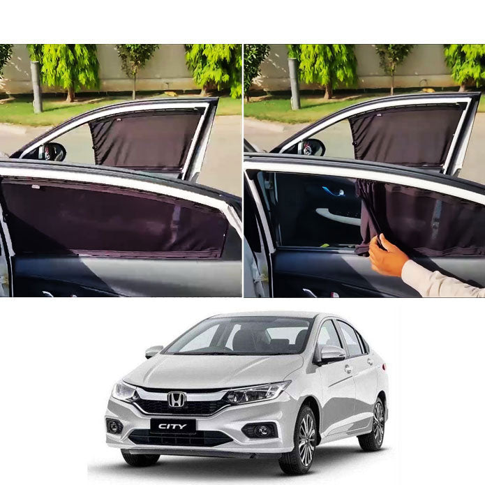 Honda City Retractable Curtains Custom Fit Sunshades- Model 2021-2023