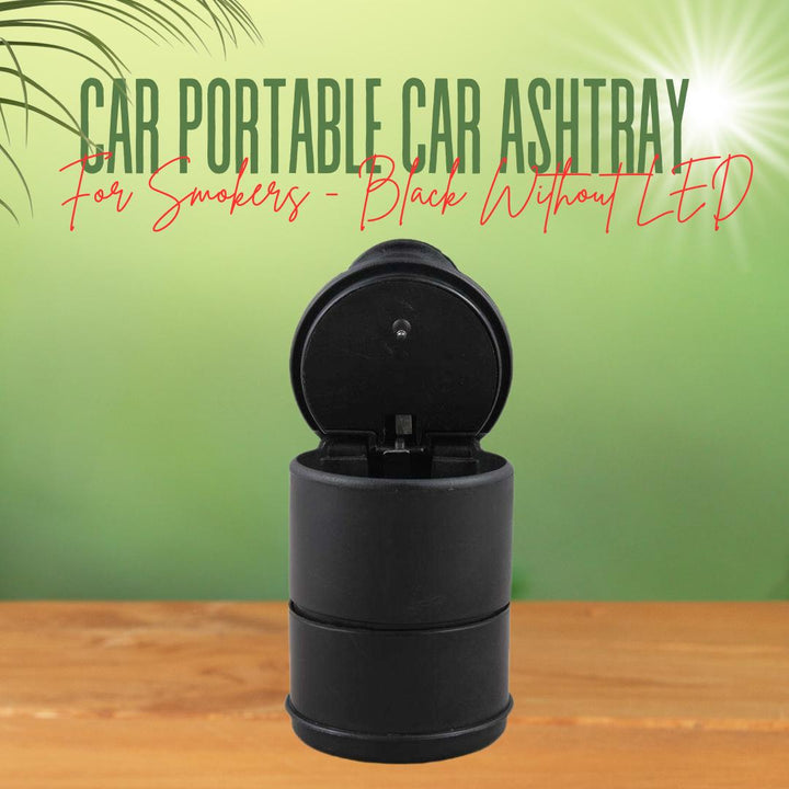 Car Portable Car Ashtray For Smokers - Black without LED