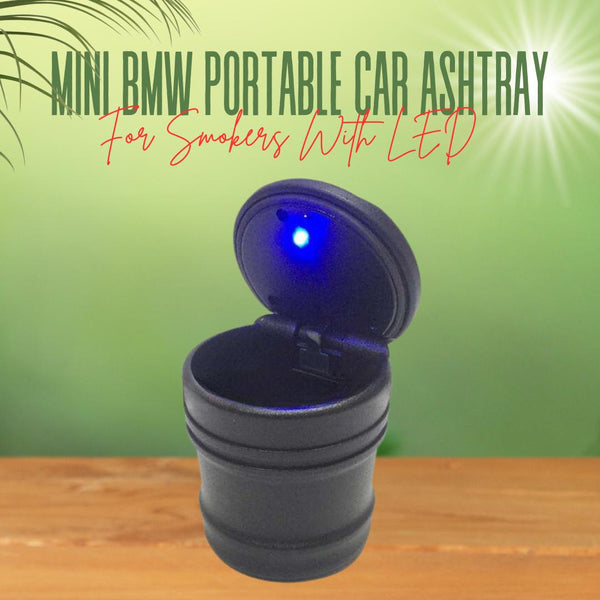 Mini BMW Portable Car Ashtray For Smokers with LED