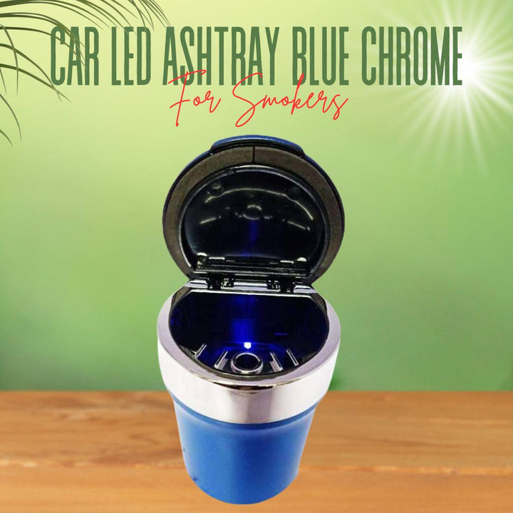 Car Led Ashtray Blue Chrome ZSL-198