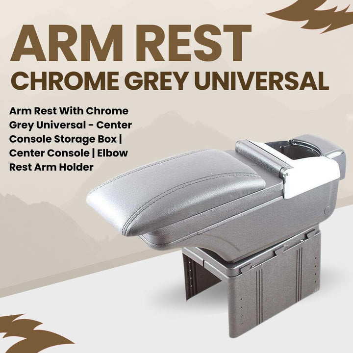 Arm Rest with Chrome Grey Universal