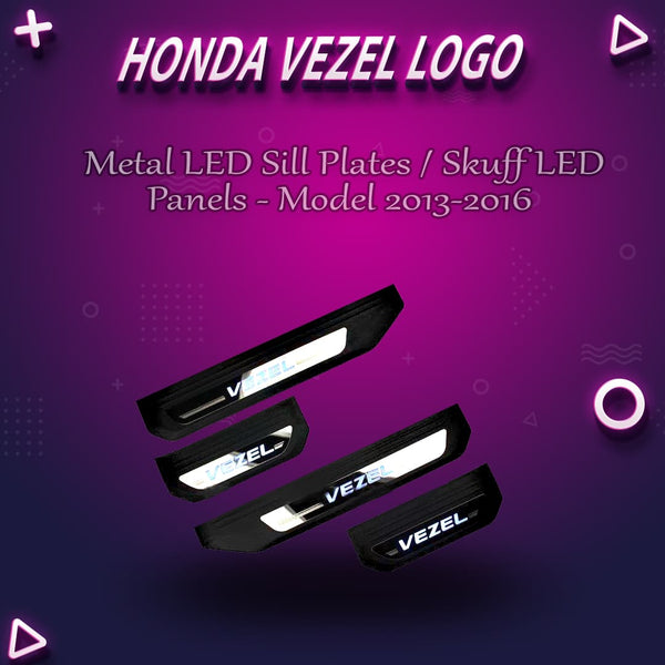 Honda Vezel Metal LED Sill Plates / Skuff LED panels - Model 2013-2016