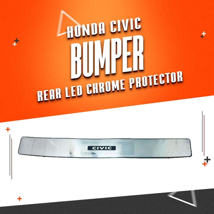 Honda Civic Rear LED Chrome Bumper Protector