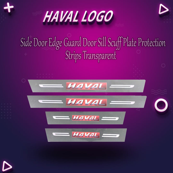 Haval Logo Door Sill Scuff Plate Protection Strips Transparent