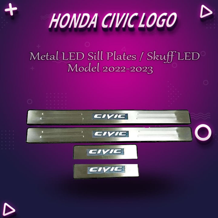 Honda Civic Metal LED Sill Plates / Skuff LED - Model 2022-2023
