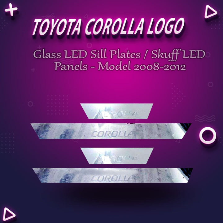 Toyota Corolla Glass LED Sill Plates / Skuff LED panels - Model 2008-2012