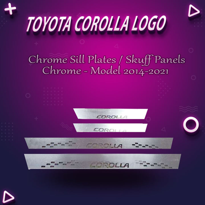 Toyota Corolla Chrome Sill Plates / Skuff Panels Chrome - Model 2014-2021