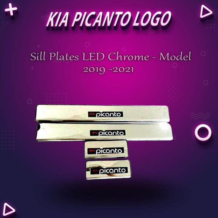 KIA Picanto Sill Plates LED Chrome - Model 2019 -2024