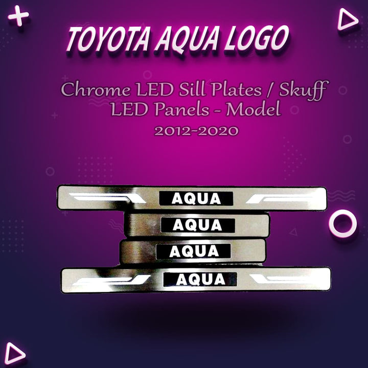 Toyota Aqua Chrome LED Sill Plates / Skuff LED Panels - Model 2012-2020