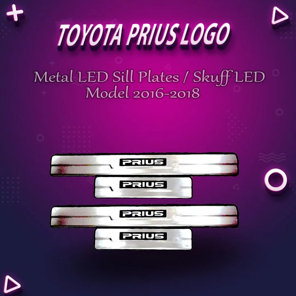 Toyota Prius Metal LED Sill Plates / Skuff LED - Model 2016-2018