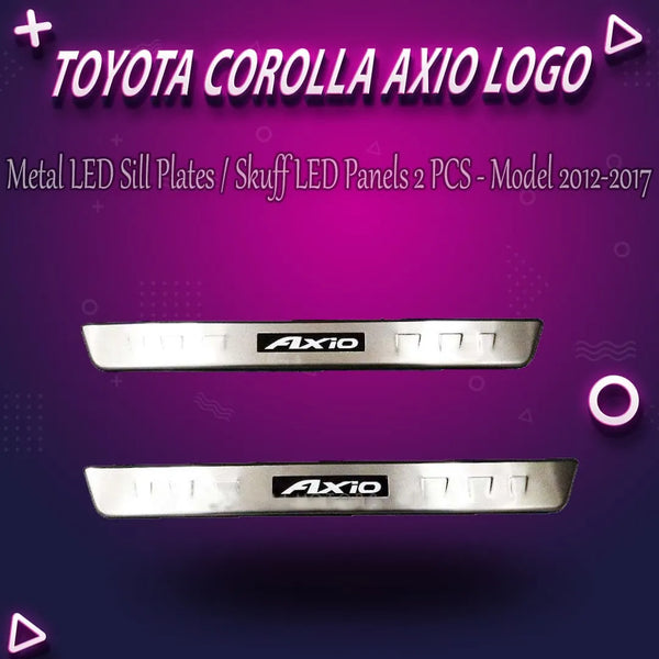 Toyota Corolla Axio Metal LED Sill Plates / Skuff LED panels 2 PCS - Model 2012-2017