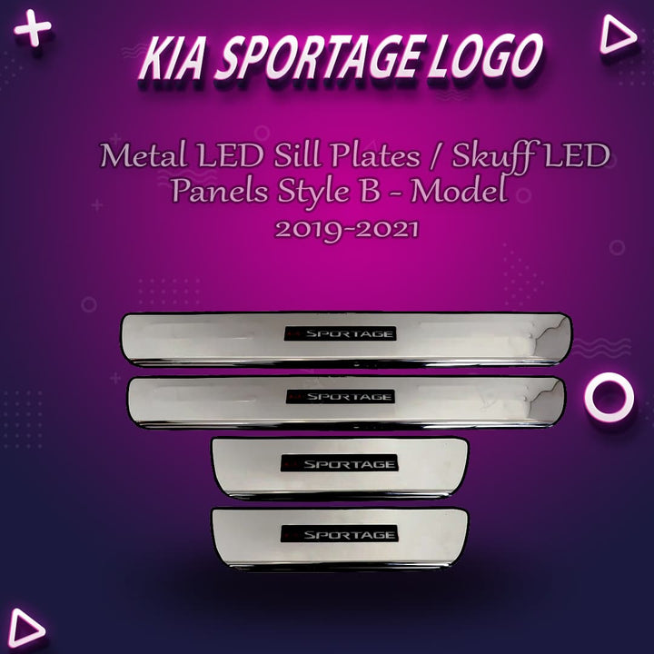 KIA Sportage Metal LED Sill Plates / Skuff LED Panels Style B - Model 2019-2021