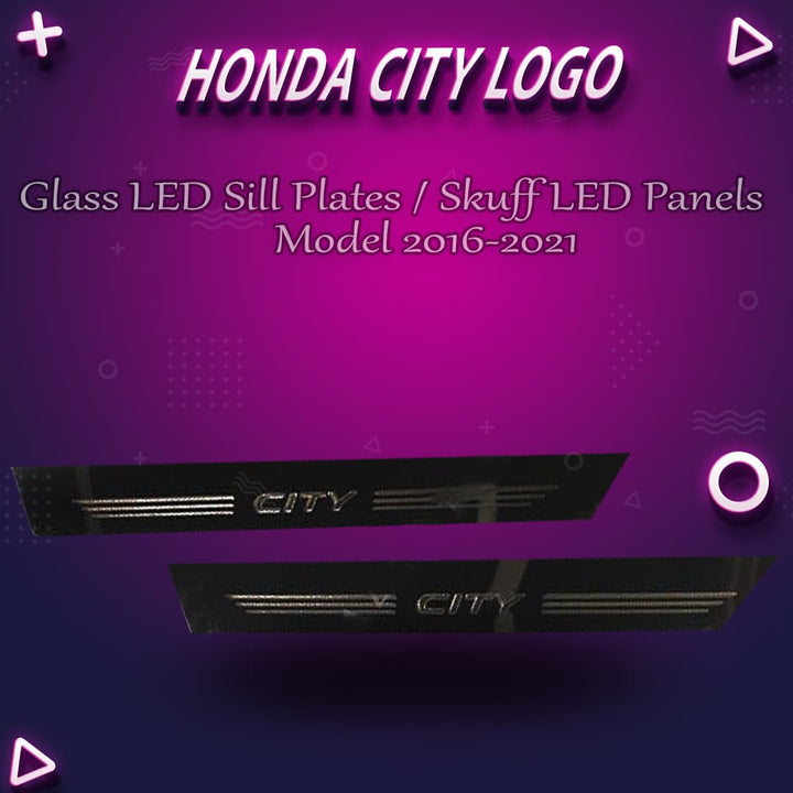 Honda City Glass LED Sill Plates / Skuff LED panels - Model 2016-2021