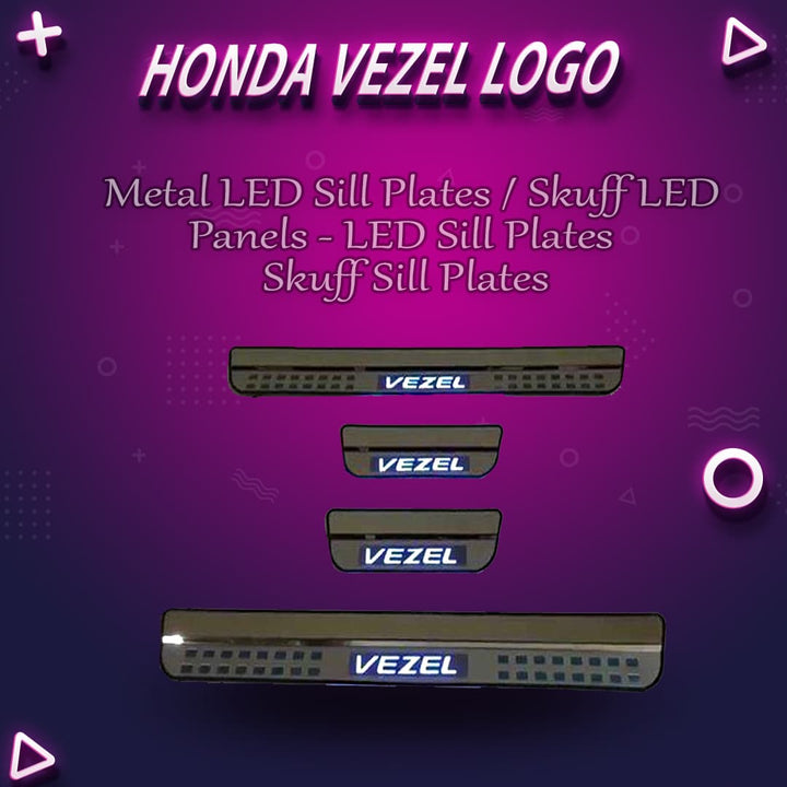 Honda Vezel Metal LED Sill Plates / Skuff LED panels