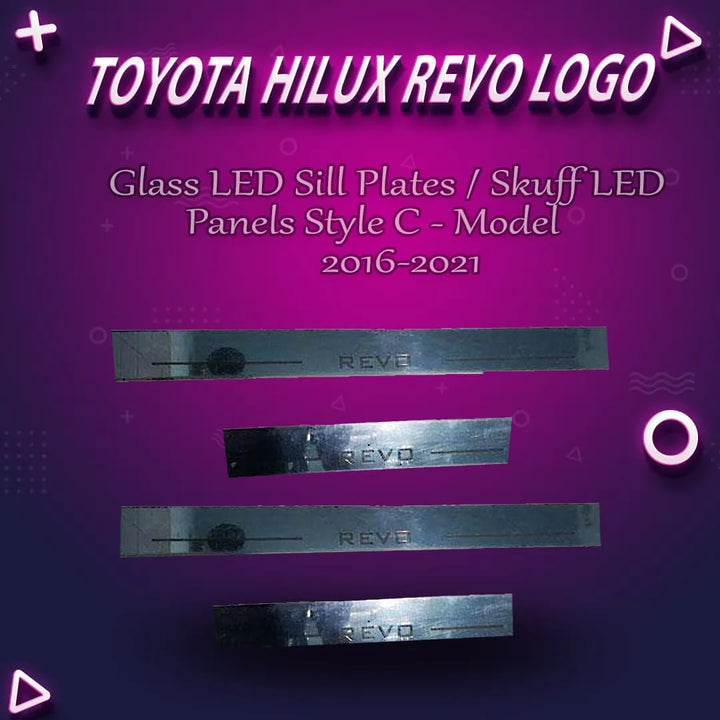 Toyota Hilux Revo Glass LED Sill Plates / Skuff LED panels Style C - Model 2016-2021