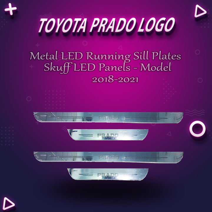 Toyota Prado Metal LED Running Sill Plates / Skuff LED panels - Model 2018-2021