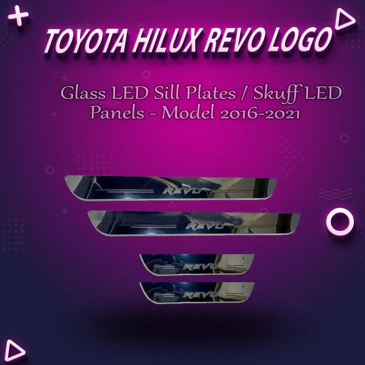 Toyota Hilux Revo Glass LED Sill Plates / Skuff LED panels - Model 2016-2021