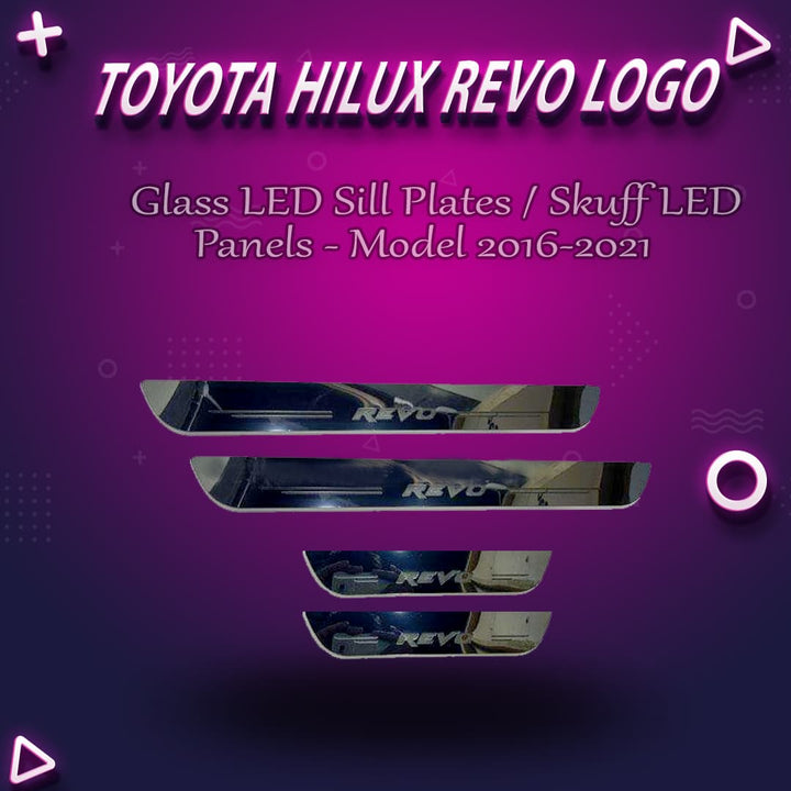 Toyota Hilux Revo Glass LED Sill Plates / Skuff LED panels - Model 2016-2021