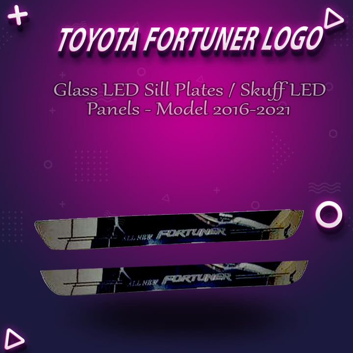 Toyota Fortuner Glass LED Sill Plates / Skuff LED panels - Model 2016-2021