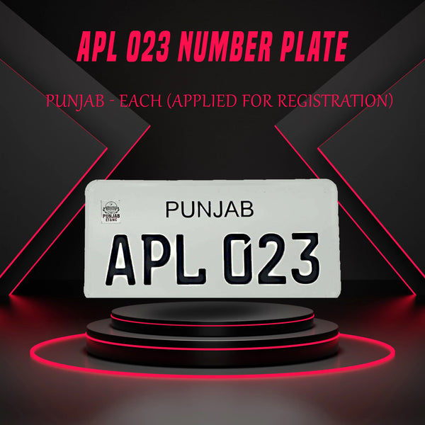 APL 023 Number Plate Punjab - Each (Applied For Registration)