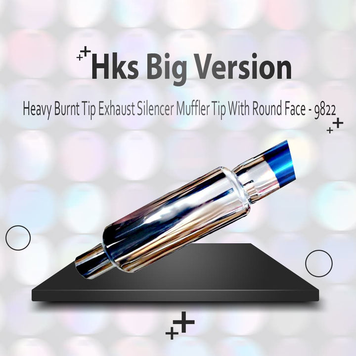 HKS Big Version Heavy Burnt Tip Exhaust Silencer With Round Face - 9822