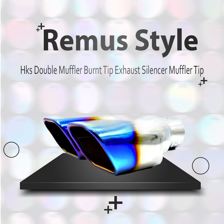 Remus Style Hks Double Muffler Burnt Tip Exhaust Silencer Muffler Tip