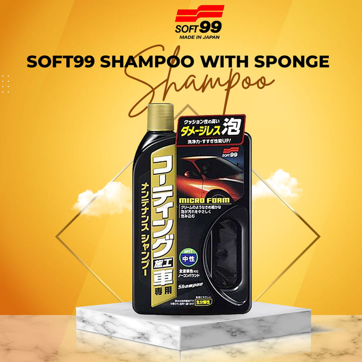 Soft99 Shampoo With Sponge For Wax Coated Vehicle - 750ML (04265)