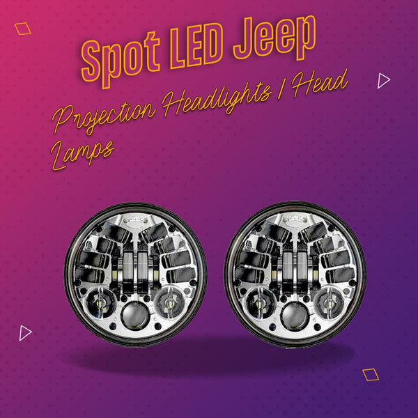 Spot LED Jeep Projection Headlights / Head Lamps - Pair