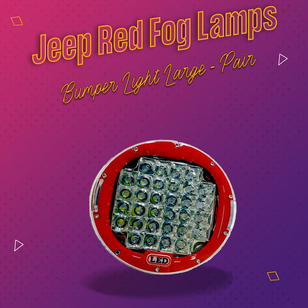 Jeep Red Fog Lamps Bumper Light Large - Pair