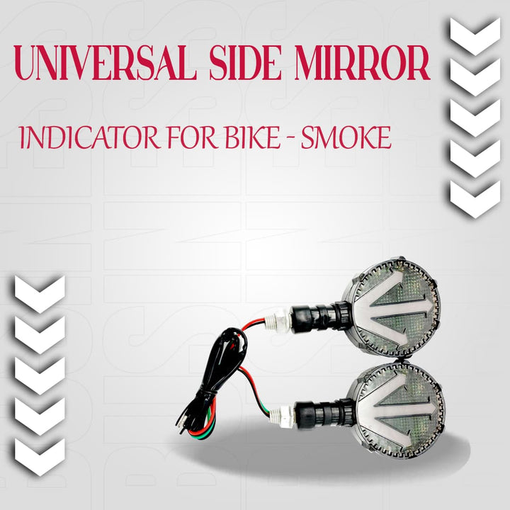 Universal Side Mirror Indicator For Bike - Smoke