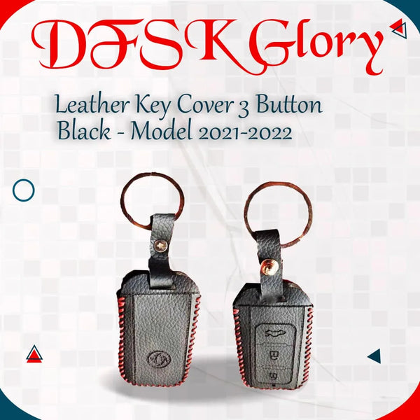 DFSK Glory Leather Key Cover 3 Button Black - Model 2021-2024