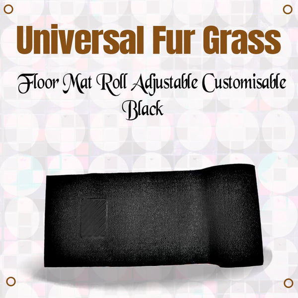 Universal Fur Grass Floor Mat Roll Adjustable Customisable Black