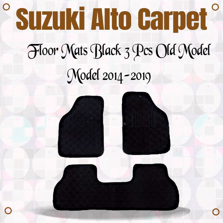 Suzuki Alto Carpet Floor Mats Black 3 Pcs Old Model - Model 2014-2019