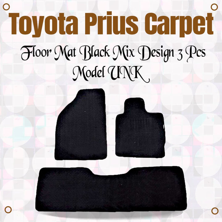 Toyota Prius Carpet Floor Mat Black Mix Design 3 Pcs - Model UNK