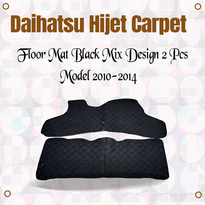 Daihatsu Hijet Carpet Floor Mat Black Mix Design 2 Pcs - Model - 2010-2014