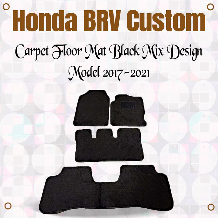 Honda BRV Custom Carpet Floor Mat Black Mix Design - Model 2017-2021