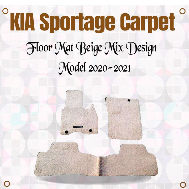 KIA Sportage Carpet Floor Mat Beige Mix Design - Model 2020-2021