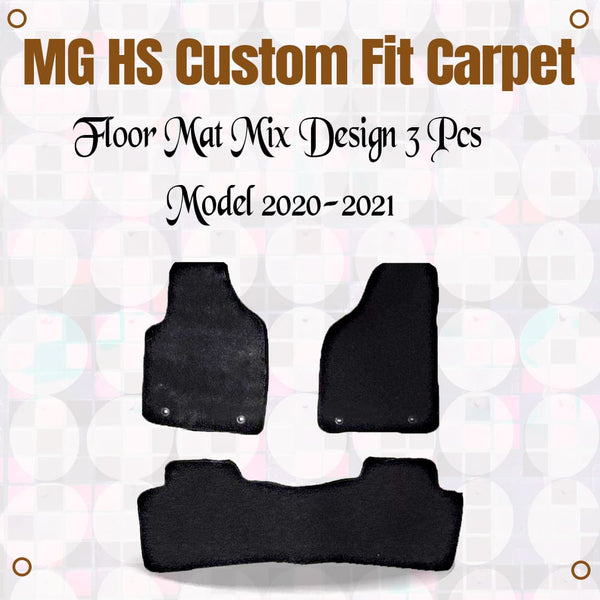 MG HS Custom Fit Carpet Floor Mat Mix Design 3 Pcs - Model 2020-2021