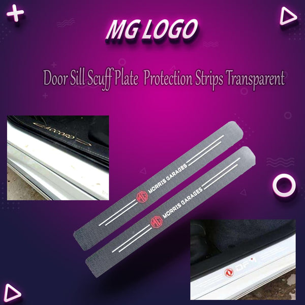 MG Logo Door Sill Scuff Plate Protection Strips Transparent